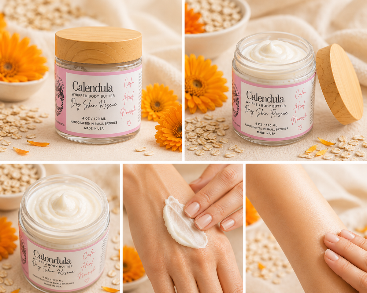 Calendula Whipped Body Butter- Dry Skin Rescue