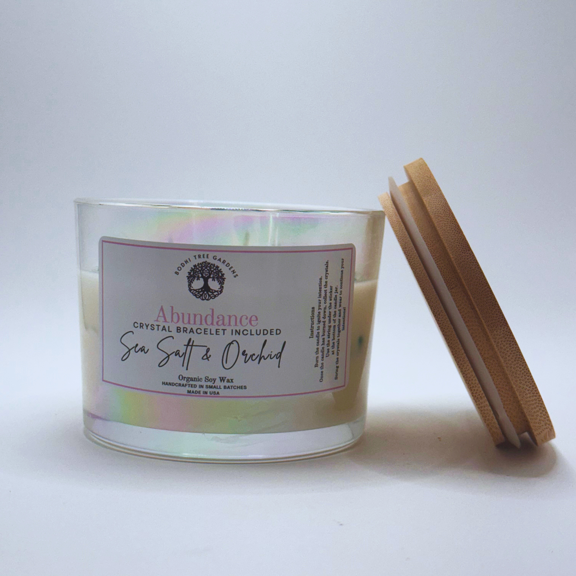Abundance Intention Crystal Candle with Bracelet Kit