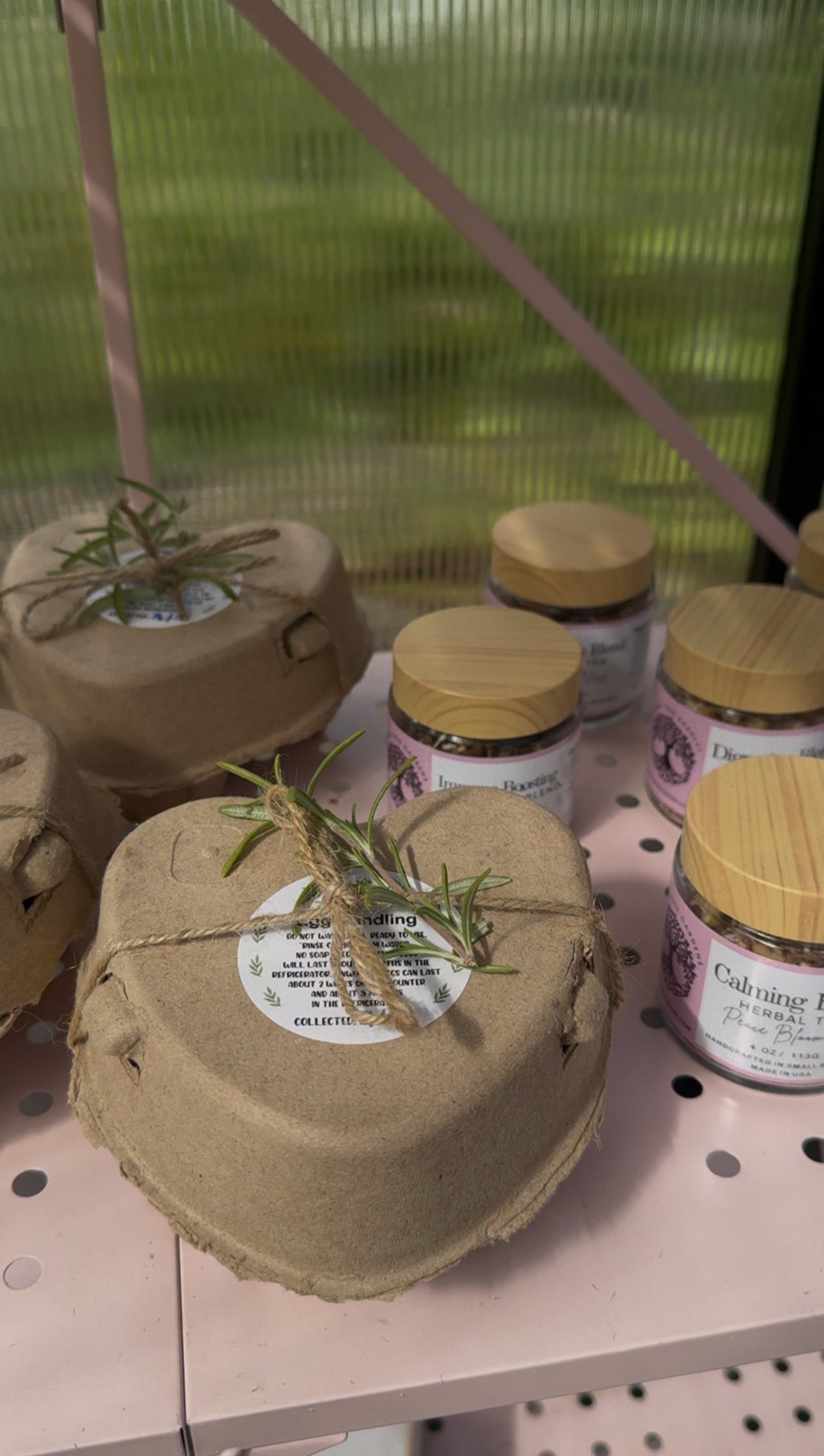 Herb Heart Trio – 3 Farm-Fresh Eggs with Fresh Herb