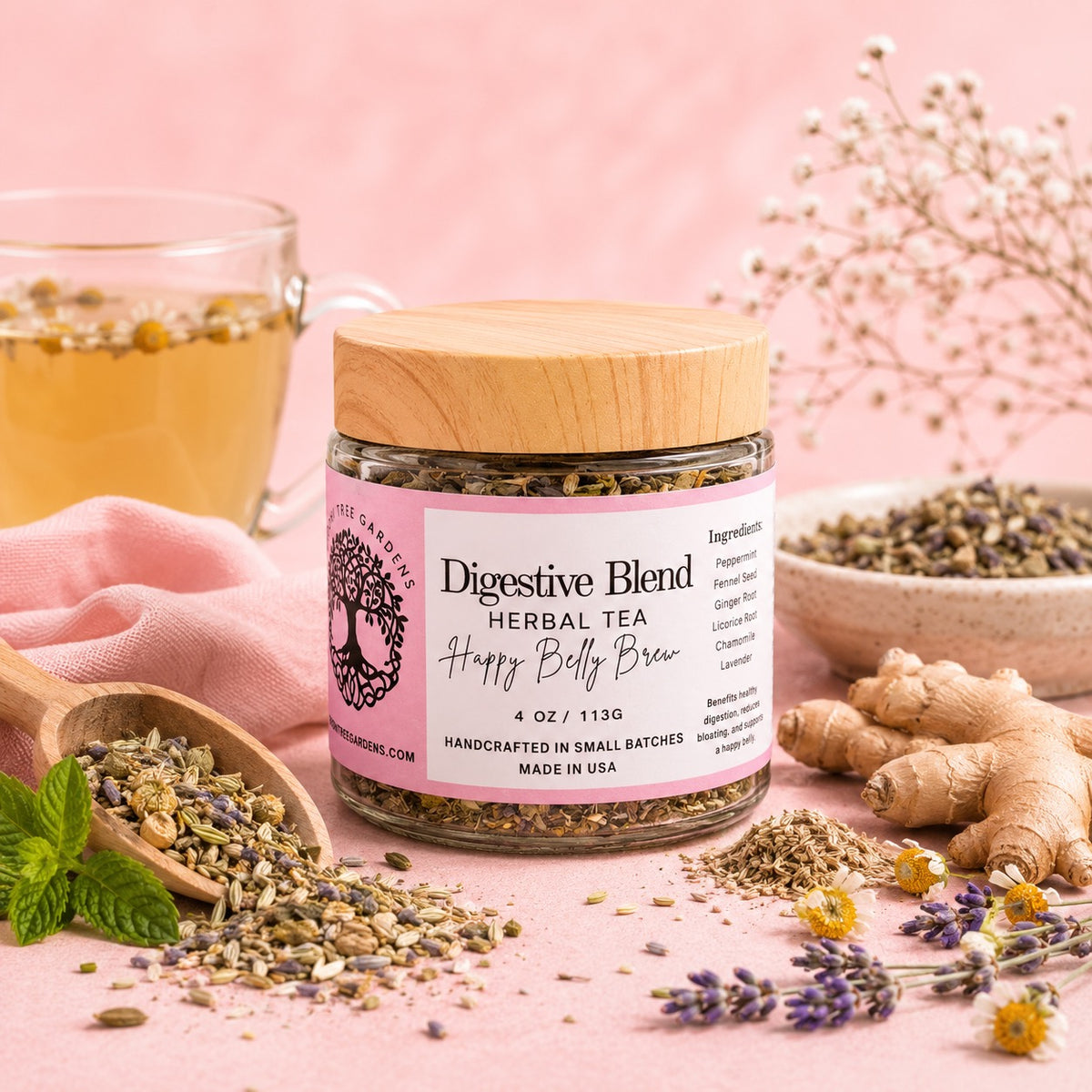 Digestive Blend, Happy Belly Brew Herbal Tea